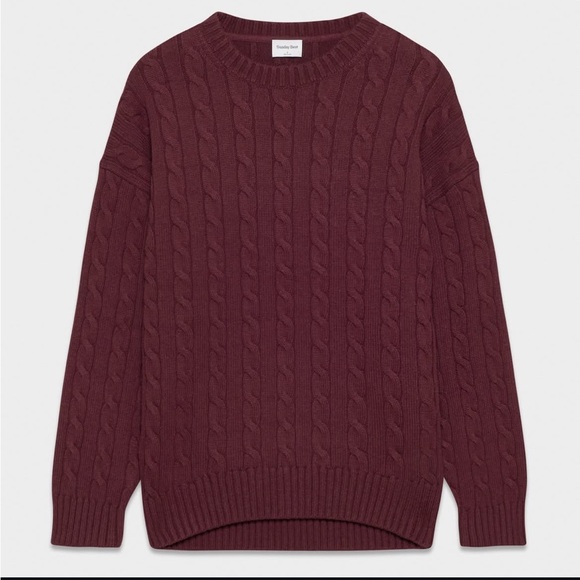Aritzia❣️Peggy sweater merino wool spiced burgundy - Picture 3 of 8